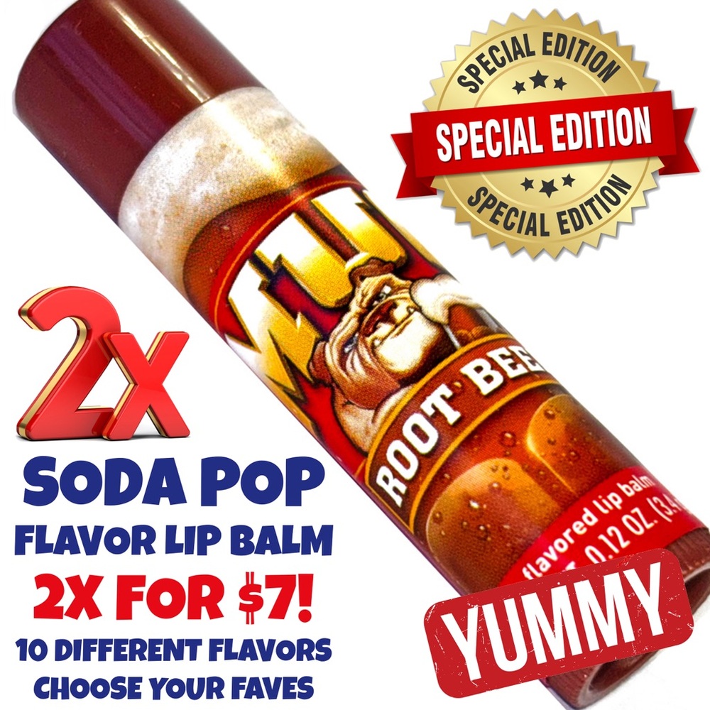 Authentic 2X MUG ROOT BEER Flavored Lip Softening Balm